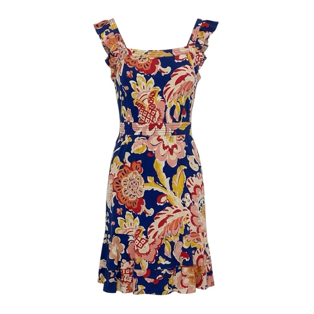 Tory Burch 100% Silk Colorful Floral Print Mini Dress